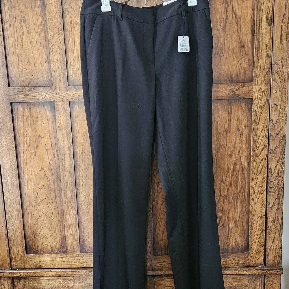 New Liz Claiborne Sophie Secretly Slender  Pants Black 10L